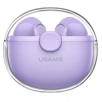 (Morado, auriculares Bluetooth 5.1) USAMS auriculares Bluetooth 5.1 inalámbricos TWS con control táctil, resistentes al agua para deporte, reducción de ruido
