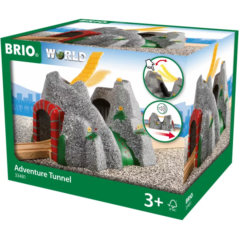 World magic tunnel, ferrocarril gris/rojo
