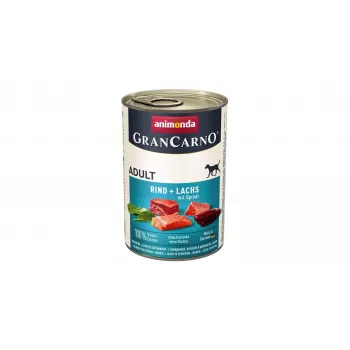 Alimento húmedo para perros animonda GranCarno Adult salmón y espinacas 400 g, lata, sin gluten y sin soja