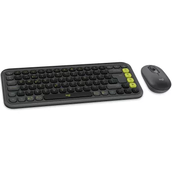 Logitech POP ICON COMBO Swiss, Grafito/Verde, Bluetooth, Swiss, 920-013275