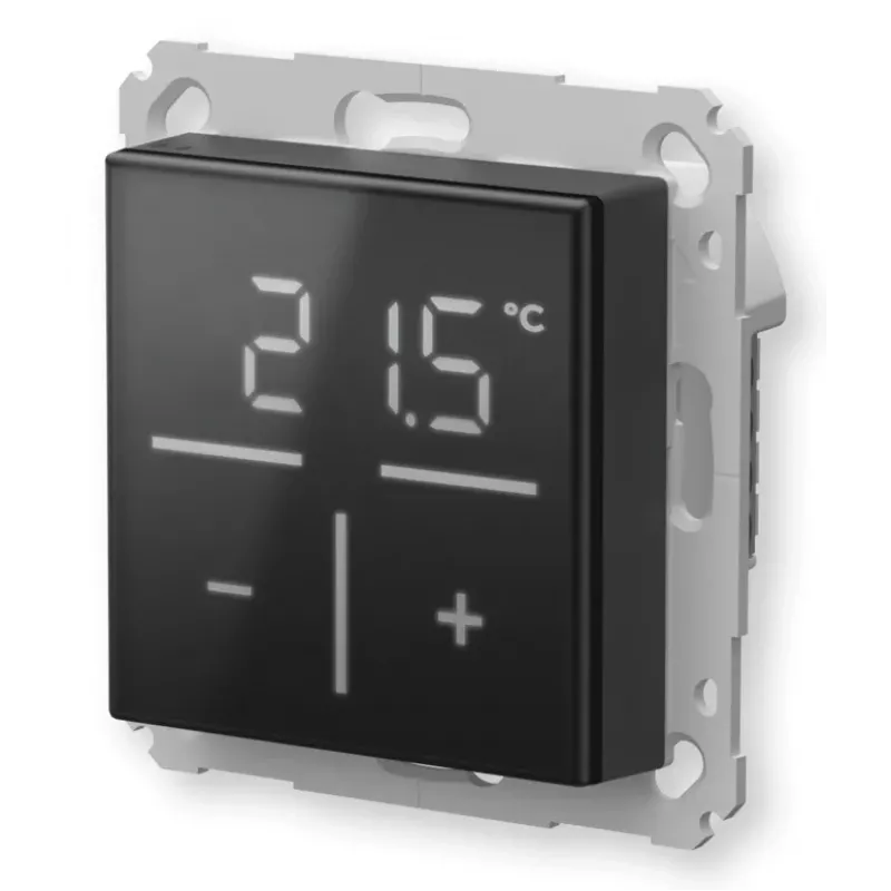 Termostato de pared de cristal Homematic IP con sensor de CO₂ — mecánico, negro, 230 V, IP20