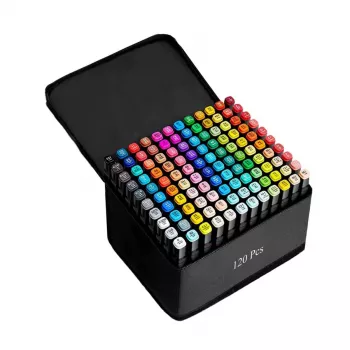 Set de rotuladores de alcohol Extralink 120 colores doble punta