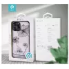 Funda protectora Devia Crystal Flora para iPhone 12 / 12 Pro — azul transparente con estampado floral