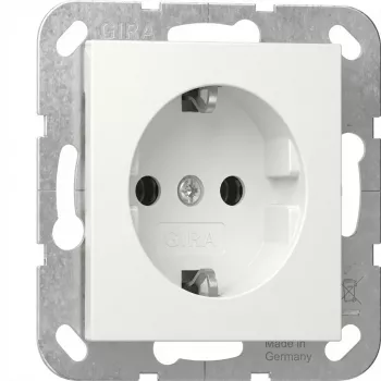 Toma de corriente SCHUKO gira System 55 blanco puro modelo 418803 — toma de corriente con contacto de protección empotrable