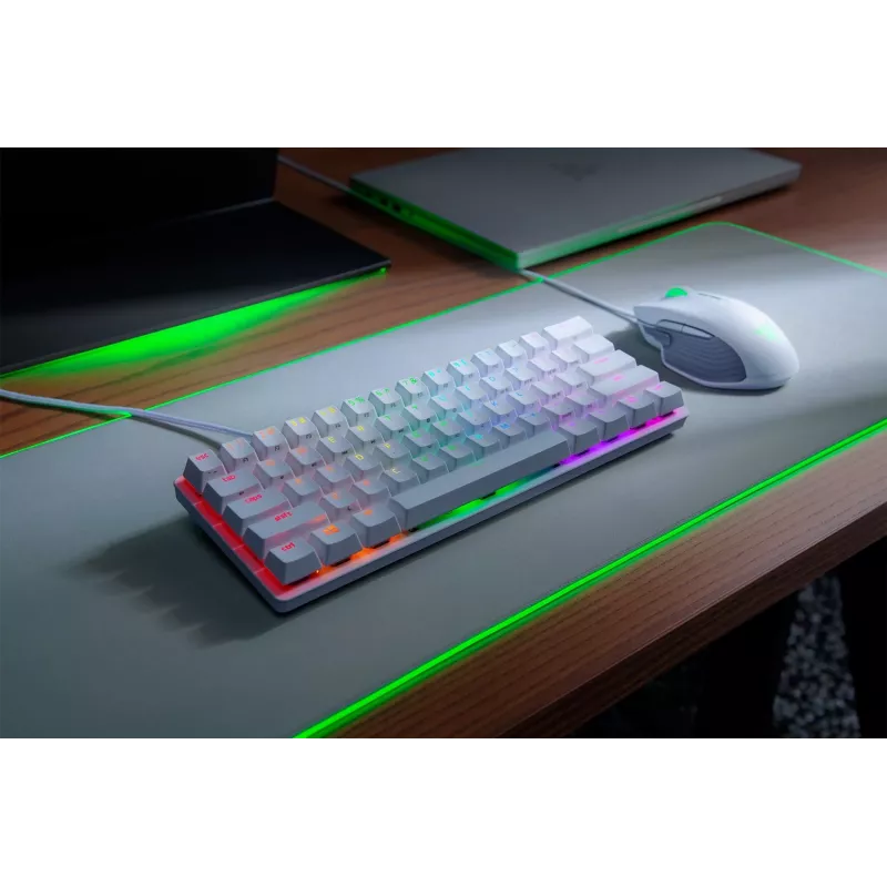 Teclado mecánico gaming Razer Huntsman Mini 60% blanco USB QWERTY US International interruptores ópticos