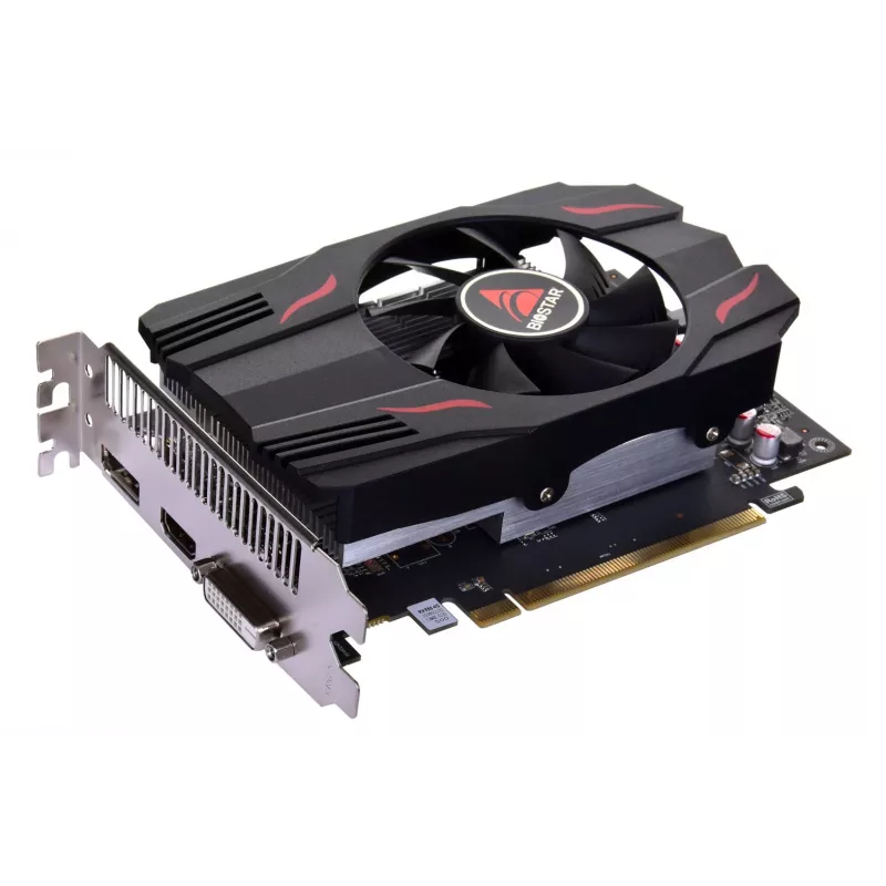Tarjeta gráfica BIOSTAR Radeon RX 550 4 GB GDDR5, 1100 MHz GPU, 6000 MHz memoria, 128 bits, PCIe 3.0, ventilador único