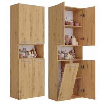 Mueble de baño Top e shop NEL 1K DK ART KPL, estructura de roble, 600×300×1740 mm, 5 estantes, de pie