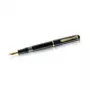 Pelikan M200 Pluma estilográfica, sistema de llenado con cartucho, negro/dorado (983056)