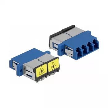 Acoplador de fibra óptica DeLOCK 86903 LC cuádruple hembra a LC cuádruple hembra monomodo azul