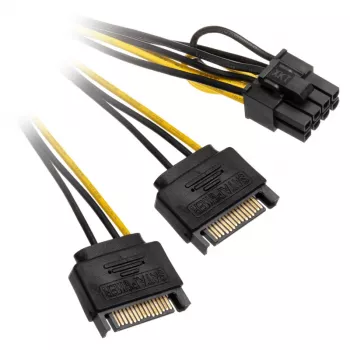 Adaptador 2x SATA de 15 pines a 1x PCIe de 6 pines - Adaptador - Digital/Datos (AK-CBPW19-15)