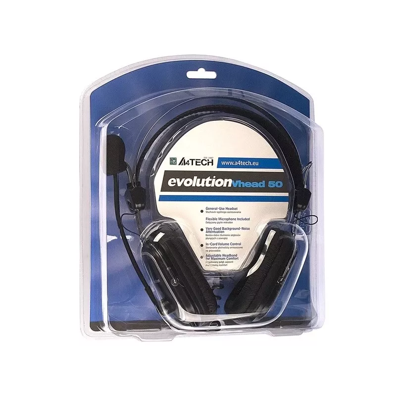 Auriculares A4Tech EVO Vhead 50 con diadema negros