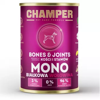 CHAMPER Bones & Joints monoproteico ternera - alimento húmedo para perros - 400g