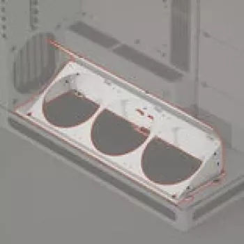 Soporte inferior de ventilador en ángulo HAVN HS 420 blanco — soporte de montaje de ventilador para instalación inferior en la carcasa