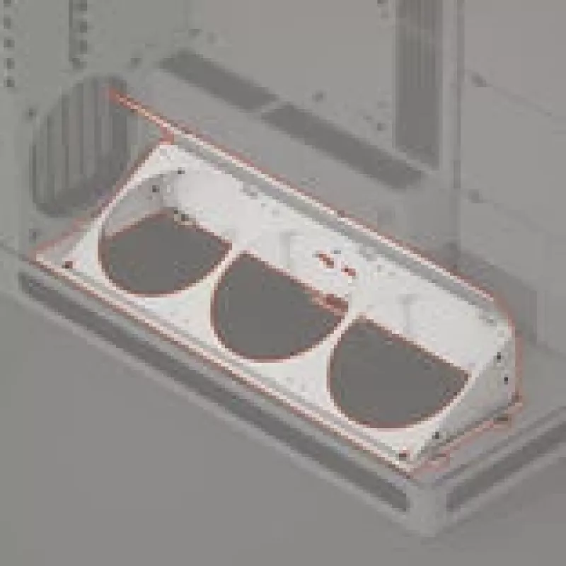Soporte inferior de ventilador en ángulo HAVN HS 420 blanco — soporte de montaje de ventilador para instalación inferior en la carcasa