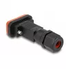Conector macho DeLOCK D-Sub de 9 contactos IP67 impermeable negro naranja