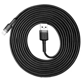 Cable Baseus Cafule USB Lightning 2A 3m (negro+gris)