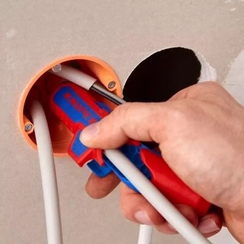 Pelacables Knipex ErgoStrip PV 16 95 03 para cable PV, tope ajustable, mango ergonómico