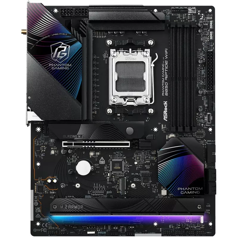 Placa base ASRock Phantom Gaming B850 Riptide WiFi — AMD B850, socket AM5, ATX, DDR5, 4x M.2, Wi-Fi 7, 2.5Gb LAN