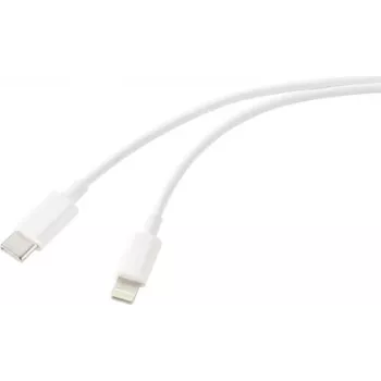 Cable USB Renkforce USB 2.0 conector USB-C macho a conector Apple Lightning macho blanco (RF-6857550)
