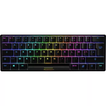 Sharkoon SGK50 S4 Teclado gaming USB AZERTY Francés Negro 60% RGB LED