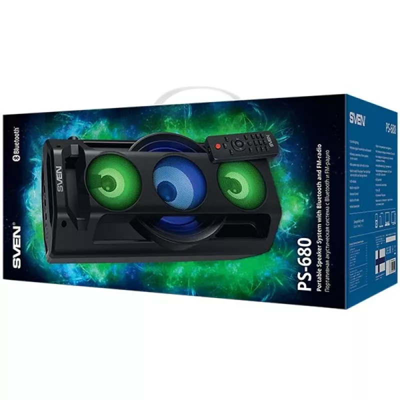Altavoz Bluetooth SVEN PS-680 65W, FM, Karaoke