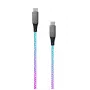 Cable de carga USB-C a USB-C FIXED FIXDLED-CC-RA con soporte PD y longitud fija, LED arcoíris integrado