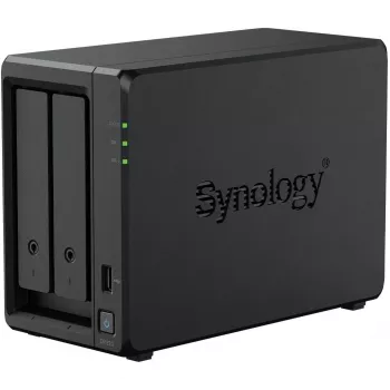 Servidor de almacenamiento NAS SYNOLOGY DP320 sobremesa R1600, 8 GB RAM, 16 TB, 2 bahías, soporte HDD, RAID, negro