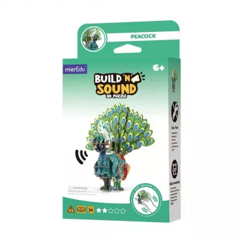 MierEdu Build and Listen Puzzle 3D - Pavo real