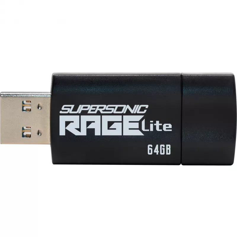 Memoria USB PATRIOT Supersonic Rage Lite 64 GB USB Type-A 3.2 Gen 1, mecanismo deslizante, resistente a golpes