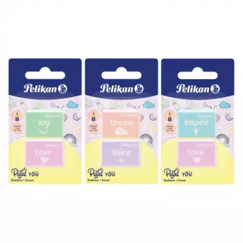Goma de borrar Pelikan 606196 plástico colores surtidos 2 uds.