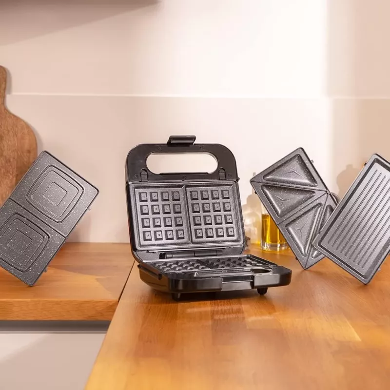Cecotec Sandwichera | Rock’nToast 4in1 | 1000 W | Número de placas 4 | Negro