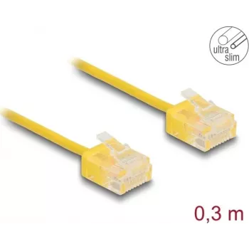Cable de red DeLOCK RJ45 Cat.6 UTP 0,3 m amarillo