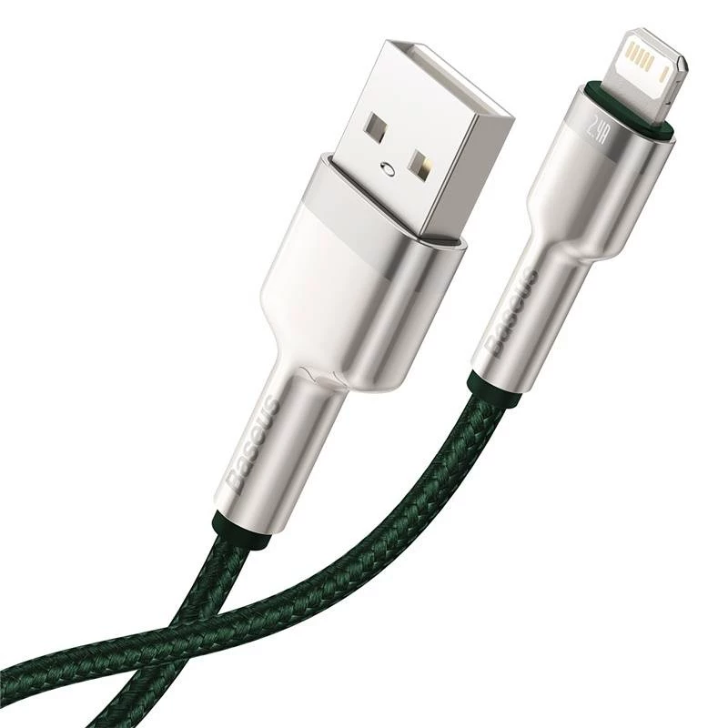 Cable USB-A a Lightning Baseus 1 m, verde