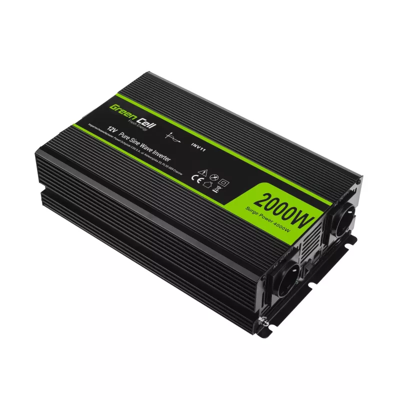 Convertidor de tensión para coche Green Cell INV11 2000 W negro