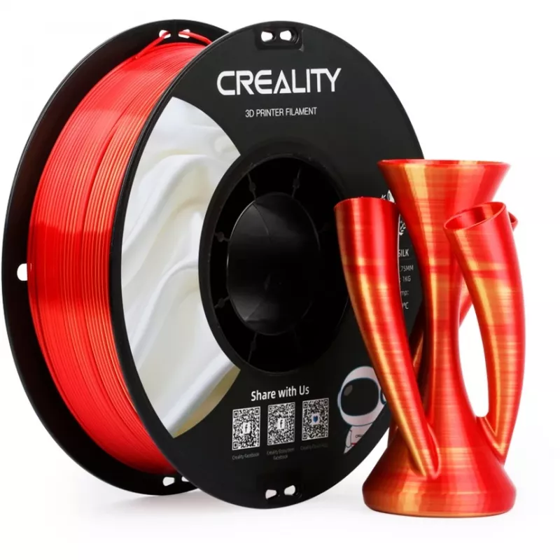 Creality CR-Silk PLA filamento, 1,75 mm, 1 kg, oro/rojo