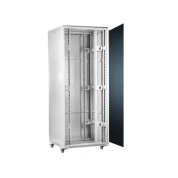SOMI Networks | Armario independiente 42U, 19″ | 42U-60/80NACP | Gris | Carga máx. 800 kg; paneles laterales desmontables y con cerradura; puertas metálicas perforadas; sin montar | Profundidad: 80 cm