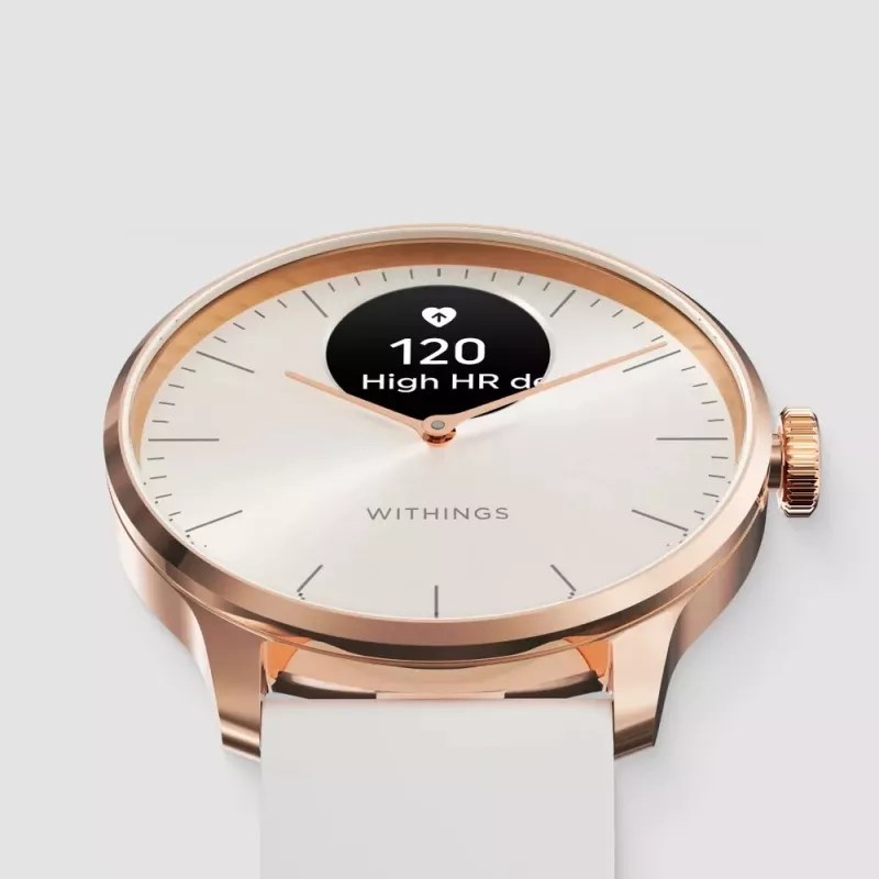 Reloj inteligente híbrido Withings ScanWatch Light oro blanco