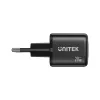 Cargador de pared Unitek P1128ABK01-EU – 2 puertos GaN USB‑C y USB‑A, 20W en total, negro