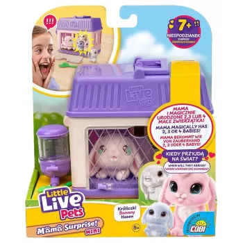Juguete interactivo Cobi Little Live Pets Mama Surprise Mini Bunny MO-26625, pequeña figura interactiva