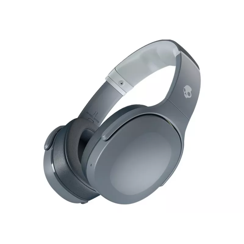 Auriculares Skullcandy Crusher Evo — con cable y Bluetooth, gris, 40 h de batería, USB-C, AUX, plegables