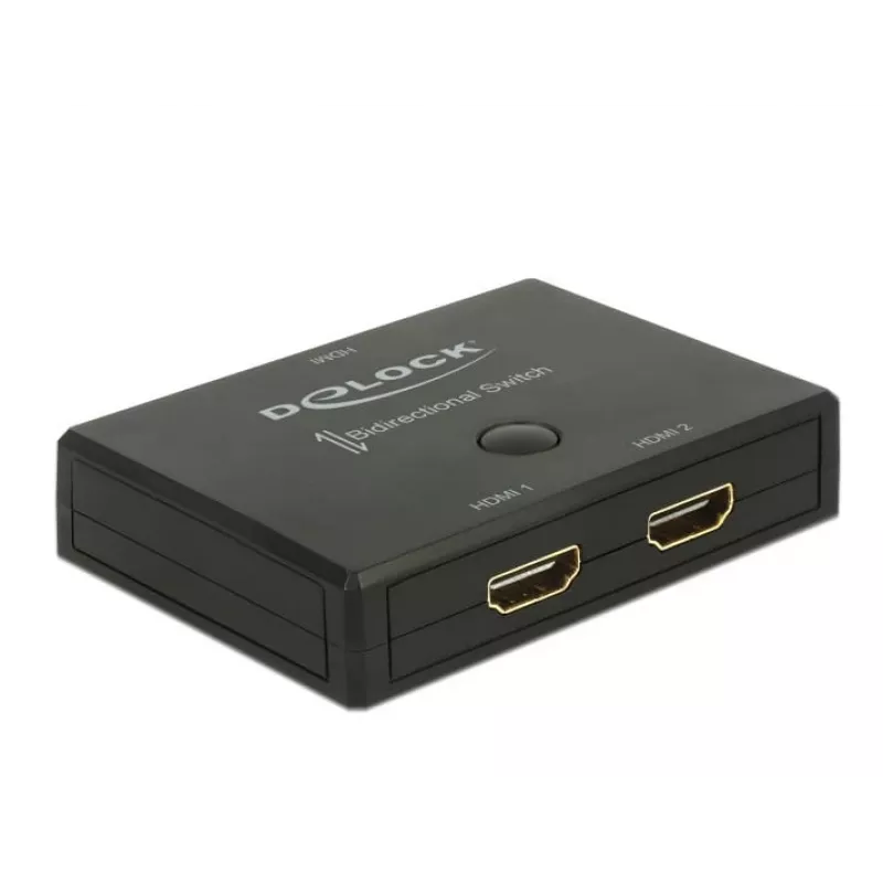DeLock conmutador HDMI 2 - 1 bidireccional 4K 60 Hz - conmutador de vídeo/audio - 2 x HDMI - sobremesa