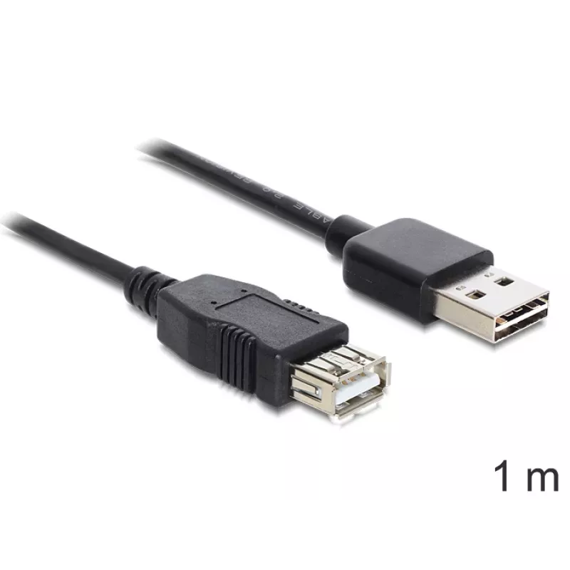 Cable USB DeLOCK EASY-USB 2.0-A 1m negro