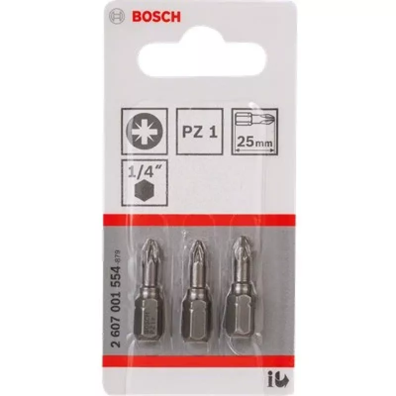 Puntas de destornillador Bosch Extra Hard 3 uds. PZ 2 25 mm