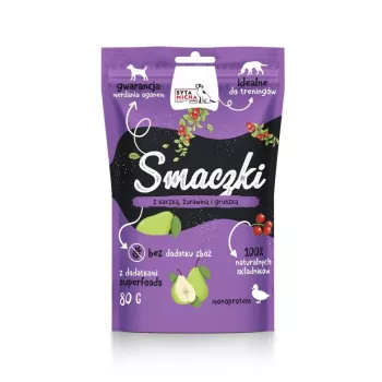 SYTA MICHA Snacks de pato, arándano y pera - snack para perros - 80 g