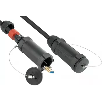 AOC HDMI híbrido de alta velocidad 2.0b, reforzado con acero, 4K @60Hz, 18 Gbit/s, negro, 50m, serie PYTHON (AOC-HP2050)