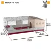 Jaula Ferplast Krolik 140 Plus para conejos, gris/rojo, B1420×T600×H500 mm, metal/plástico