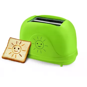 Tostadora eléctrica de mesa ESPERANZA EKT003, 2 rebanadas, 750 W, 7 niveles de tostado, función de descongelación, bandeja recogemigas extraíble, verde