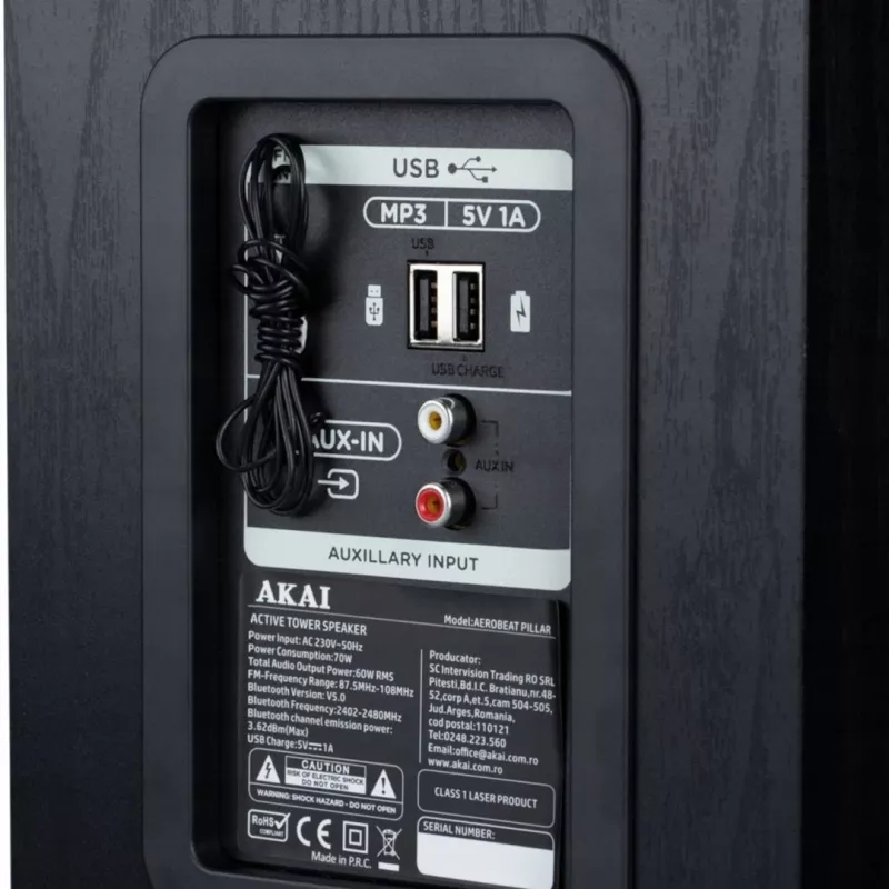Altavoz activo AKAI AEROBEAT PILLAR — altavoz portátil activo