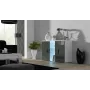 Aparador Cama Meble SOHO S7, 120 cm, blanco/gris alto brillo, 3 puertas, 4 baldas