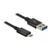 DeLOCK Premium - Cable USB - USB Type-C de 24 pines (macho) - a - USB Type-A de 9 pines (macho) - 1,0 m (USB 3.1 Gen2) - negro (83983)